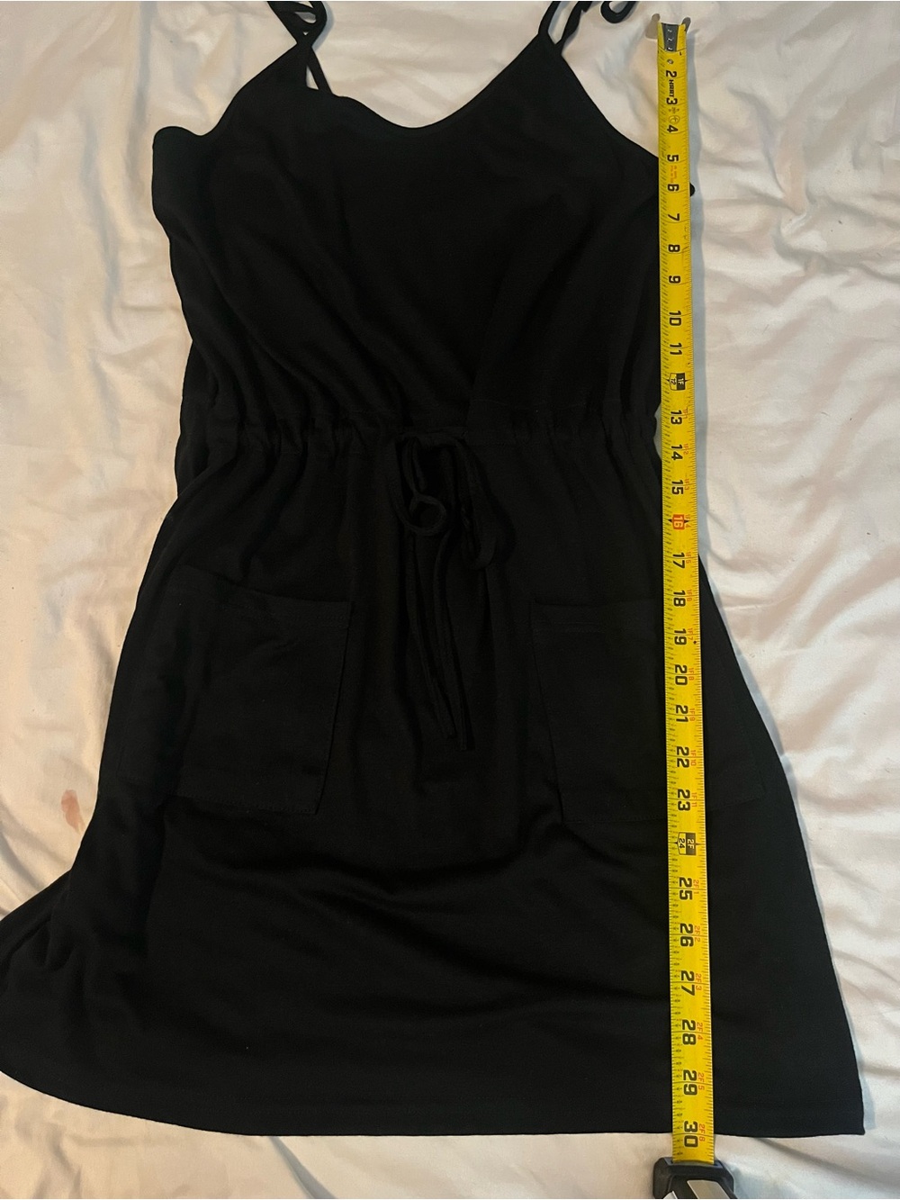 Women's Black Drawstring cotton dress